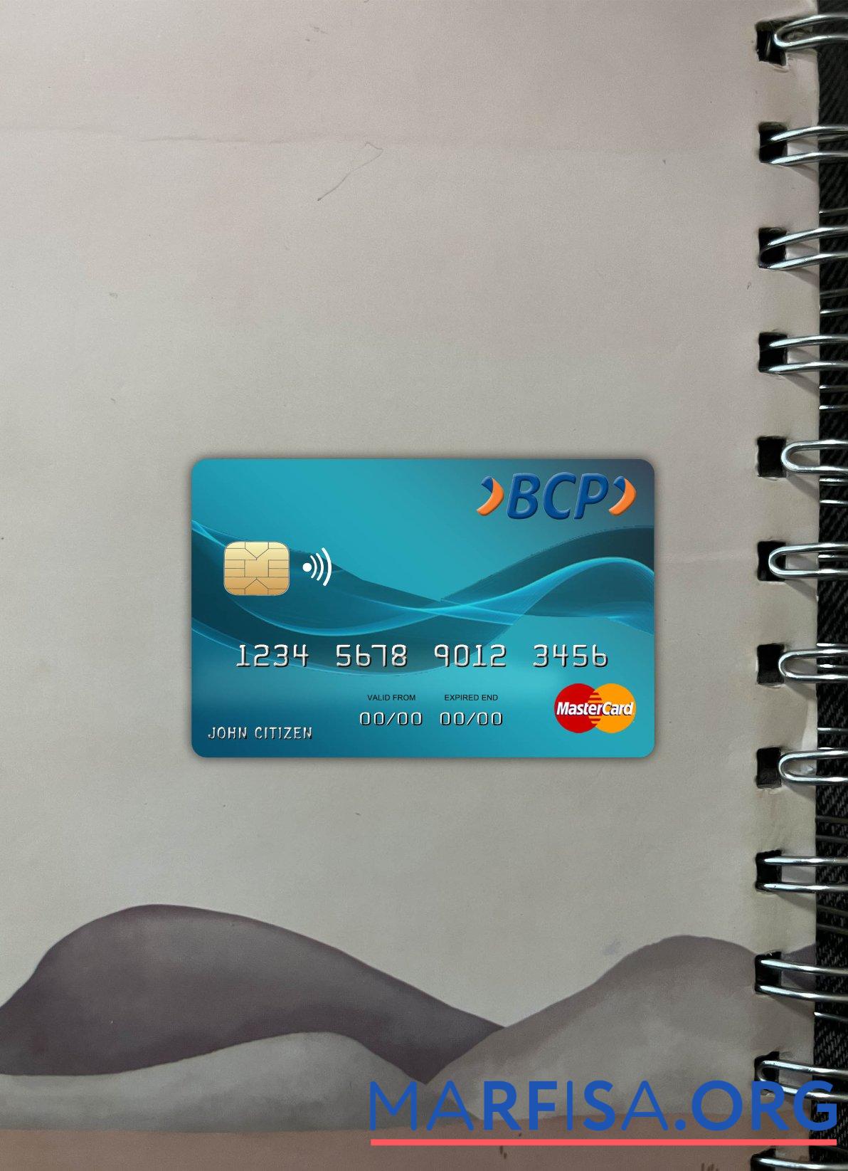 Printable Bolivia Credito bank mastercard photolook front example